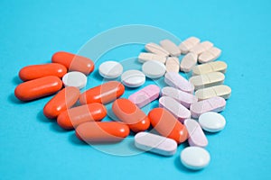 Colorful Medicine Pills in heart shape