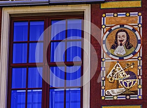 Colorful Medieval Fahrenheit Painting Facade Long Market Square Gdansk Poland