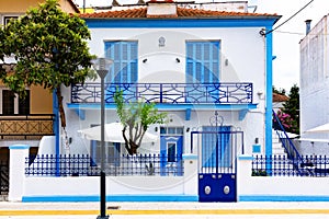 Colorful mediterranean house facade. photo