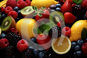 Colorful medley of fruits, a vibrant and nutritious feast