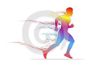 Colorful men`s sprint running flat