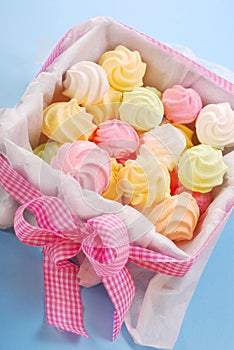 Colorful meringues