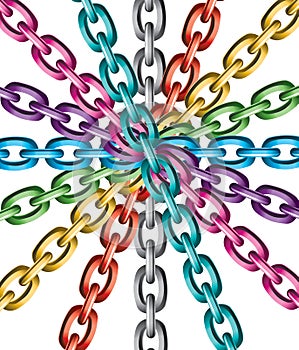 Colorful metal chains