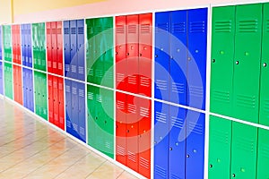 Colorful metal lockers