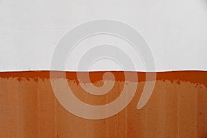 Colorful metal panel texture background. White and orange bright horizontal lines
