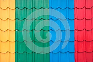 Colorful metal sheet roof