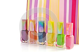 Colorful metalic nailpolish photo