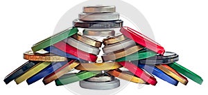 Colorful metallic lids for jars