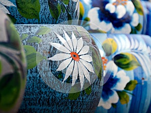 Colorful Mexican ceramic pots in Old Village