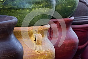 Colorful Mexican clay pottery