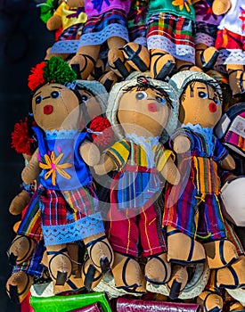 Colorful Mexican Dolls Handicrafts Oaxaca Juarez Mexico