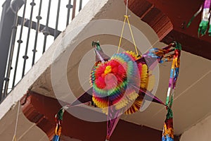Colorful mexican piÃ±ata as an interior ornament