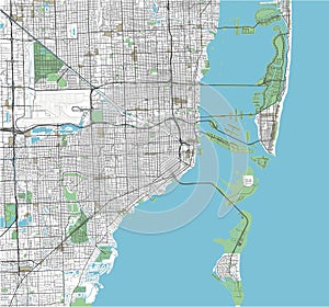 Colorful Miami vector city map.