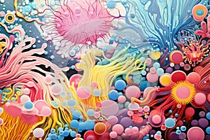 Colorful microbiome. Generate Ai