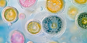 Colorful Microscopic Structures in Clear Liquid