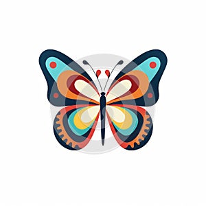 Colorful Mid-century Inspired Butterfly Vector Illustration