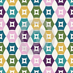 Colorful Mid Century Stripe Shape Seamless Pattern