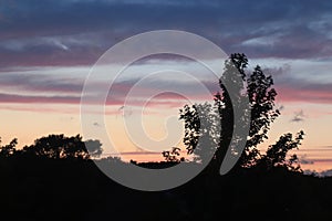 Midsummer sunset sky