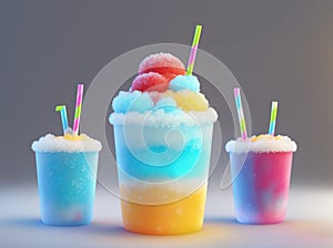 Colorful Milkshakes with Straws