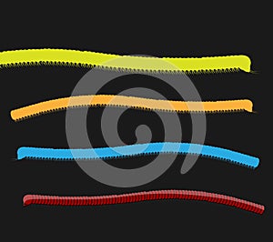 Colorful Millipede Worms Vector