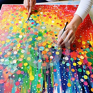 Colorful Mindscapes: Abstract Painting With Fluid Dynamic Brushwork