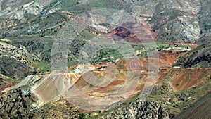 Colorful Mine Lode on Soil Surface in Mountains