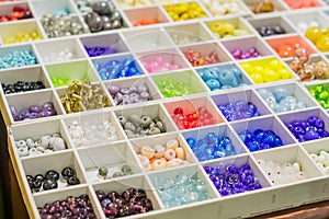 Colorful mix of lampwork glass beads. Variety of shapes and colors to make necklaces or bracelets. DIY materials