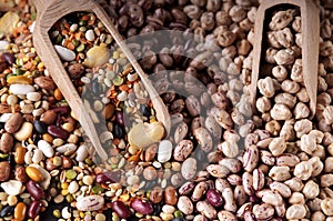 Colorful mixture of pulses for vegetable soup