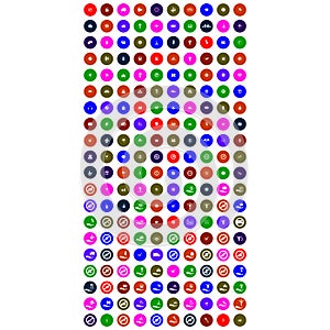 Colorful mobile icons with circle