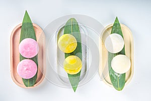 Colorful mochi ice cream
