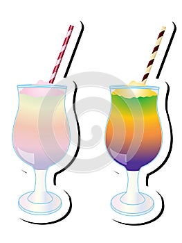 Colorful Mocktails Smoothie Vector Illustration
