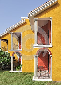 Colorful modern apartment building