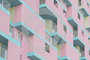 Colorful modern building in pastel colors