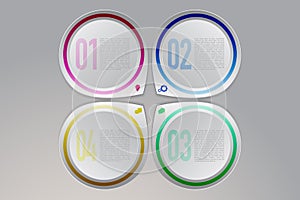 Colorful modern four steps timeline infographics