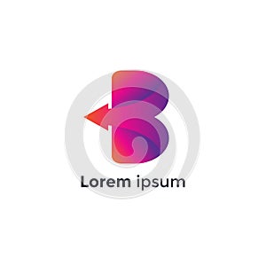 Colorful Modern Letter B Logo Design, With Arrow symbol