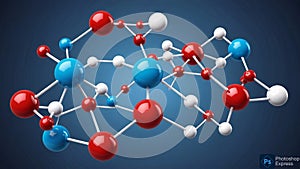 Colorful molecule in black background generate ai