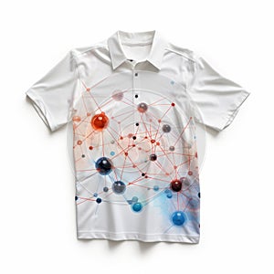 Colorful Molecule Polo Shirt With Conceptual Digitalism Design