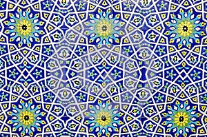 Colorful moroccan mosaic wall