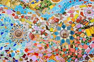 Colorful mosaic art and abstract wall background.