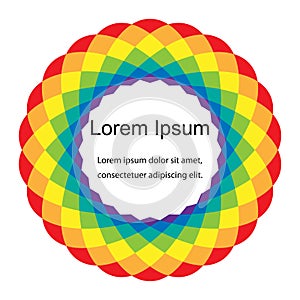 Colorful Mosaic Circle. Template for Visiting Cards, Labels, Fliers, Banners, Badges, Posters, Stickers and Advertising Actions