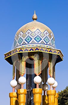 Colorful mosaic of an oriental roof