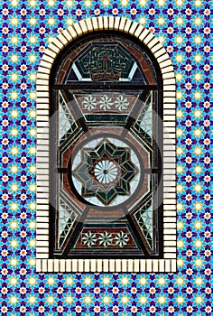 Colorful mosaic texture window