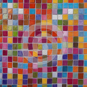 Colorful mosaic tiles pattern generated by Ai photo
