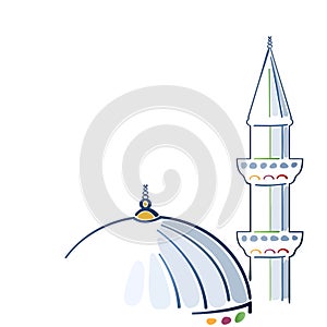 Colorful mosque drawing