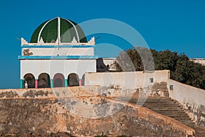 Colorful mosque on a hill, Morocco