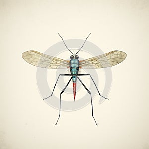 Colorful Mosquito Illustration In The Style Of Nicolas Bruno