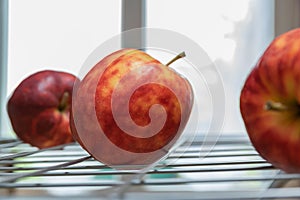 Colorful mottled apples.