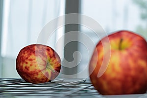 Colorful mottled apples.