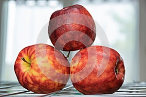 Colorful mottled apples.