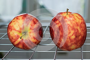 Colorful mottled apples.